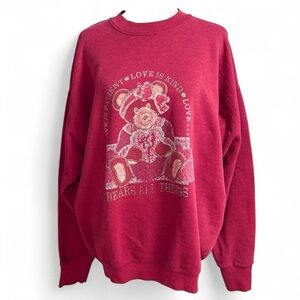 Vintage Teddy Bear Graphic Crewneck Sweatshirt L/XL